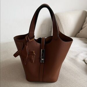 Brown Leather Tote Bag
